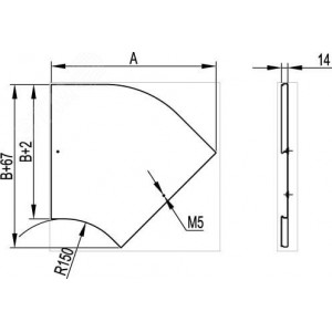 Крышка на угол CPO-45 горизонтальный основание 300 мм 38025