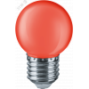Изображение товара Лампа светодиодная LED 1вт Е27 красный шар 19804