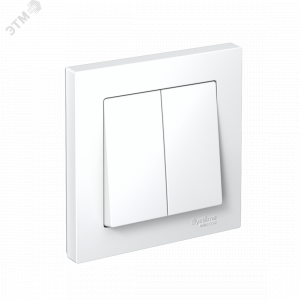 Выключатель 2-кл. СП AtlasDesign 10А IP20 (сх. 5) 10AX в сборе бел. SE ATN000152