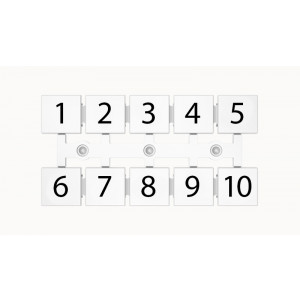 Маркировка (полоска) ZT12-10P-19-03Z(H), Кассета с маркировочными шильдиками, для клемм сечением 16 мм.кв., верхняя, 5x2 шильдиков, нанесенные символы: 1...10, с вертикальным расположением, размер шильдика: 11 x 10,8 мм, цвет: белый