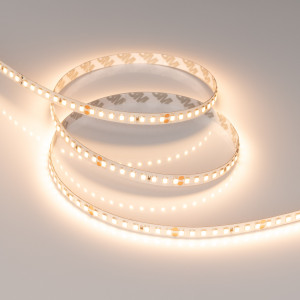 Лента UL-A160-8mm 24V Warm2700 (12 W/m, IP20, 2835, 5m) 040012, Светодиодная гибкая лента серии UL-A160. Светодиоды smd 2835, 160 шт/м (800 шт на 5 м). Эффективность 150 лм/Вт, белая плата 8мм, скотч 3М. Цвет ТЁПЛЫЙ 2700K. Угол 120°, цветопередача CRI>90. Питание 24V, мощность 12 Вт/м (60 Вт на 5м). Размеры 5000х8х1.5