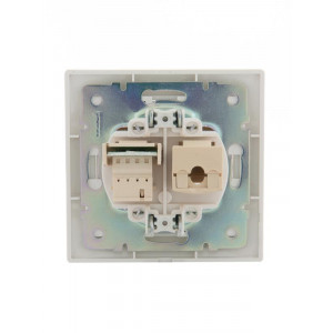Розетка компьютерная + телефонная 2-м СП Mira RJ45 + RJ11 бел./бел. 701-0202-143