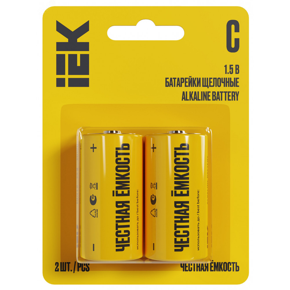 Изображение товара Элемент питания щелочной LR14/C IEK 2 шт - надежные батарейки для бытовой техники
