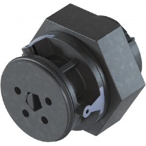 Разъем RST08i5/4S B1 M02HL SG, Розеточный разъем в панель М16,6, IP68(69k), 4 полюса, цвет: серый, номинальные характеристики: 250V/400V 8A, серия gesis RST MICRO