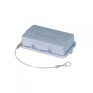 Защитная крышка Z7.416.1556.M, Защитная крышка, типоразмер 6B, без уплотнителя, без защелки (упоры под одну защелку), с удерживающей стропой от утери с кольцевым наконечником, материал корпуса: пластик