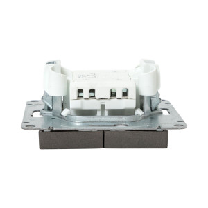 Механизм выключателя, двухклавишный, кнопочный, мокко Эпика EKF UP1-SWM-23