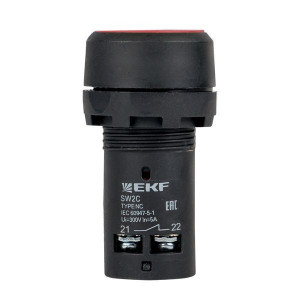 Кнопка SW2C-11 с фиксацией красн. NO+NC PROxima sw2c-11f-r