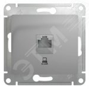 Розетка компьютерная 1-м СП Glossa RJ45 кат.5E механизм алюм. SE GSL000381K