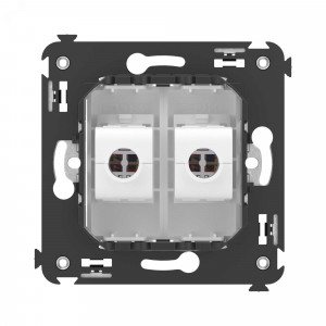 Avanti Компьютерная розетка RJ-45 без шторки в    стену, кат.5е двойная, Белое облако 4400664