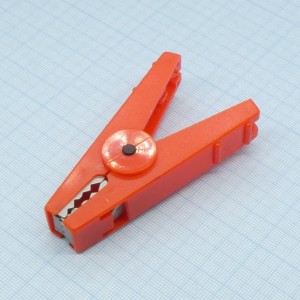 AG-250/R, Зажим "Крокодил" с изолятором (красный), 50А, 80мм