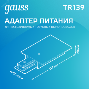 Адаптер питания для подключения встраиваемых трековых шинопроводов к сети черный 1/50 TR139