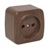 Изображение товара Розетка 1-местная ОП Минск 10А без заземления тёмное дерево EGR10-022-40