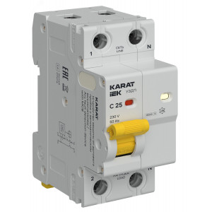 KARAT УЗДП c Автоматический выключатель 1P+N C 25A KA-DP11-1-025-C