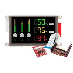 gen4-uLCD-50D-SB-PI, Модули визуального вывода 5.0" gen4 LCD pack for Raspberry Pi with gen4-uLCD-50D-SB, 4D Serial Pi Adaptor + Cable