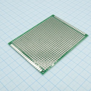 Плата макетная  70мм х 90мм, Двухсторонняя макетная плата с шагом между отверстий 2,54 мм