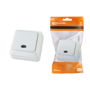 Выключатель 1-кл. открытой установки с подсветкой IP20 10А, белый "Ладога" SQ1801-0009