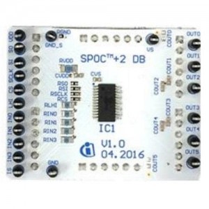 SPOC2DBBTS710404ESATOBO1, Средства разработки интегральных схем (ИС) управления питанием The BTS71040-4ESA Daughterboard is a small PCB with soldered SPOC+2 device on it.