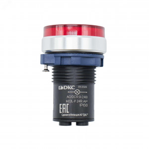 Индикатор сигнальный со встроенным диодом 9-24В, красный, алюминий, зажим Plug-In M22L-F24RAP