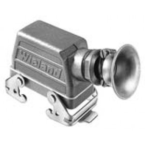 Крышка разъема 70.365.1028.0, Крышка разъема на кабель, типоразмер 10B, без уплотнителя, 1 кабельный ввод PG16, с разгрузкой на изгиб, IP54, с боковым расположением, с двумя защелками, материал корпуса: алюминиевый сплав