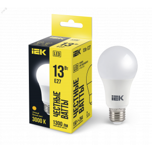 Лампа светодиодная ECO A60 13Вт грушевидная 230В 3000К E27 LLE-A60-13-230-30-E27