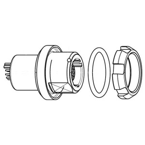 G81YAR-P14UC00-000L, Цилиндрические защелкивающиеся разъемы CONN RCPT FMALE 14POS GOLD SLDR