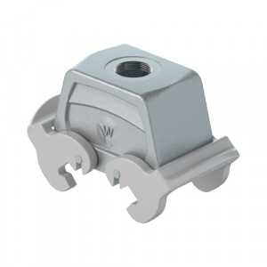 Крышка разъема BAS GOT GF 10 M25 A1, Крышка разъема на кабель, типоразмер 10B, без уплотнителя, 1 отверстие с резьбой для кабельных вводов M25x1,5, с верхним расположением, с двумя защелками, материал корпуса: алюминиевый сплав