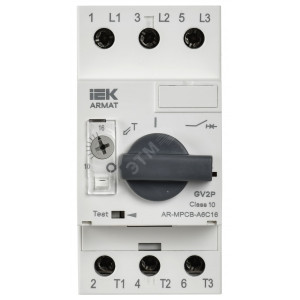 Автоматический выключатель защиты двигателя ARMAT A6 GV2P 10-16А IEK AR-MPCB-A6C16