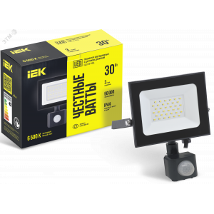 Прожектор светодиодный СДО 06-30Д 6500К IP54 с ДД черн. LPDO602-30-65-K02