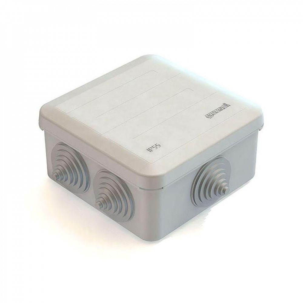 Изображение товара Коробка распаячная для наружного монтажа 100х100х50мм IP55 6 гермовводов