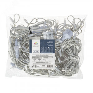 Гирлянда Айсикл (бахрома) светодиодный, 4,0 х 0,6 м, белый провод КАУЧУК, 230 В, диоды белые, 128 LED 255-205