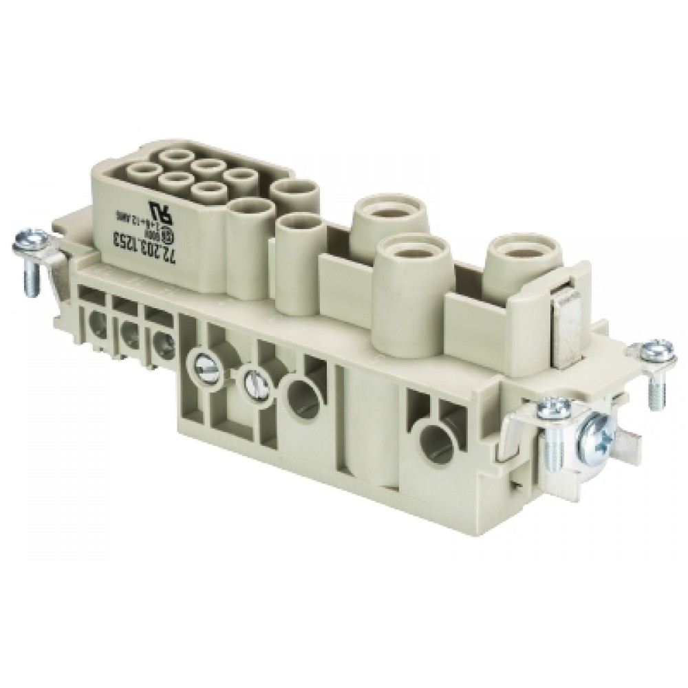 Изображение товара Розеточная контактная вставка 72.205.1253.0 6/6 полюсов серебро винтовая фиксация 230/400/690V 40A