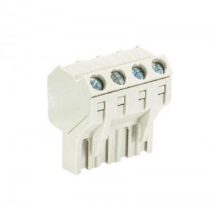 Розетка Wiecon 8213 B / 4 S OB, Розеточный разъем, угол 45 градусов, на кабель, шаг: 5.08 мм, 4 полюса, фиксация провода винтовая, исполнение: без маркировки, 400V, 12А, цвет: серый