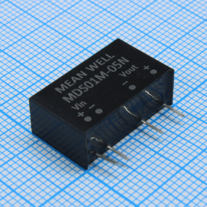 MDS01M-05N, Преобразователь DC/DC, 1Вт, вход 10.8…13.2В, выход 5В/20…200мА, изоляция 6000В DC, 1xMOPP/2xMOOP, SIP7, 19.7х7.1х11.5мм, -40°С…+95°С, Unregulated