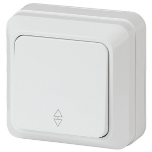 Переключатель Quadro 2-103-01 одноклавишный 10А-250В, IP20, ОУ, белый Б0053749