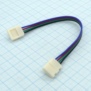 Коннектор для LED-ленты RGB кпк, RGB клипса+провод 15см+клипса,Imax-6A,Umax-24V. Для удобного и надёжного(без пайки) соединения отрезков светодиодн. ленты