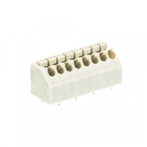 Клемма 8562 N/8 OB HW, Клемма вертикальный подвод кабеля, на плату, шаг: 3.5 мм, 8 полюсов, фиксация провода пружинная, исполнение: без маркировки, 300V, 16А, цвет: серый