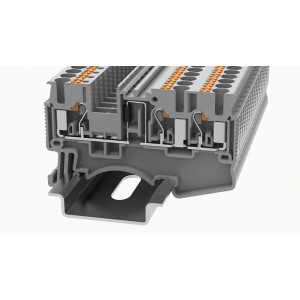 Клемма с диодом DS2.5-TW-LD R-L-01P-11-00Z(H), Клемма с диодом, схема R-L, 3 точки подключения, тип фиксации провода: Push-in, номинальное сечение: 2.5 мм кв., 5A, 800V, ширина: 5,2 мм, цвет: серый, тип монтажа: DIN35, втычная перемычка,