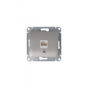 Розетка компьютерная 1-м Glossa RJ45 кат.5E механизм платина SE GSL001281K