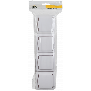 Розетка 4-м ОП Гермес Plus РСб24-3-ГПБб 16А IP54 с заземл. с крышкой бел. ERMP42-K01-16-54-EC