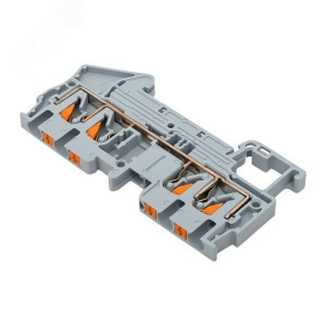 Клеммная колодка пружинная 2,5 Push-in 4 вывода серая