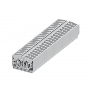 Проходная клемма (MINI) 254323, Проходная клемма, MINI, верхний подвод кабеля, 2 точки подключения, тип фиксации провода: пружинный, номинальное сечение: 2,5 мм кв., 24A, 800V, ширина: 6 мм, цвет: светло-серый, тип монтажа: без фиксации