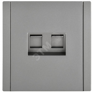 FORTE&PIANO Розетка двойная RJ11+RJ45 кат.5E FP535 сталь IEK FP-KT20-O-1-K46