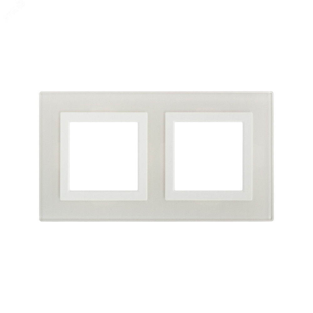 Изображение товара Рамка из натурального стекла Avanti белая на 2 поста 4 модуля