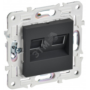 SKANDY Розетка компьютерная двойная RJ45 кат.5E SK-K03G графит IEK SK-K20-1-K53