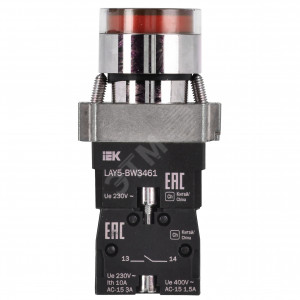Кнопка LAY5-BW3461 с подсветкой красн. 1з BBT50-BW-K04
