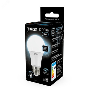 Лампа светодиодная Black 12Вт A60 грушевидная 4100К нейтр. бел. E27 1200лм 102502212