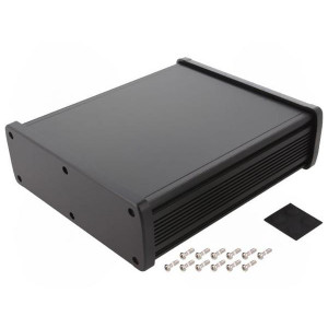 ALUG708BK200, Алюминиевый черный корпус с черными торцевыми панелями