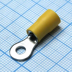 RV5.5-4L  Yellow, наконечник кабельный кольцевой с изоляцией d=4.3мм, сеч. пров.4.0-6.0мм2