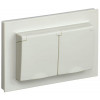 Розетка 2-м СП BRITE РСбш12-3-44-БрКр 16А в сборе IP44 с крышкой беж. BR-R26-16-44-K10-F