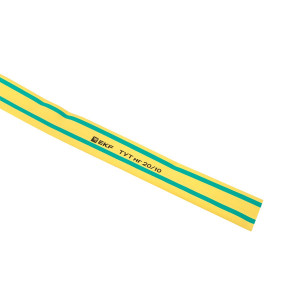 Термоусаживаемая трубка ТУТ нг 20/10 жел-зел рулон PROxima tut-20-yg